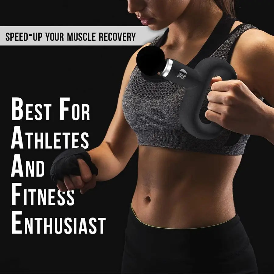 Massage Gun, Stress Relief Massage Gun, Deep Tissue Relaxation with 6 Massage Heads 3 Speed Levels, Percussion Massager for Athl