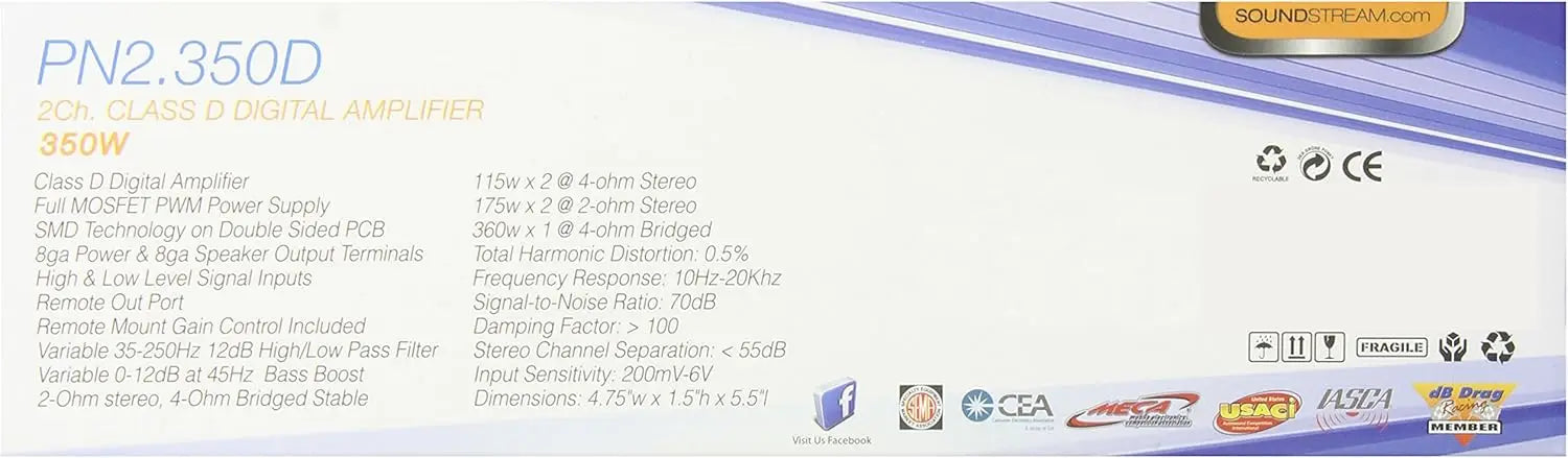 PN2.350D 350W 2-Channel Picasso Nano Class D Amplifier