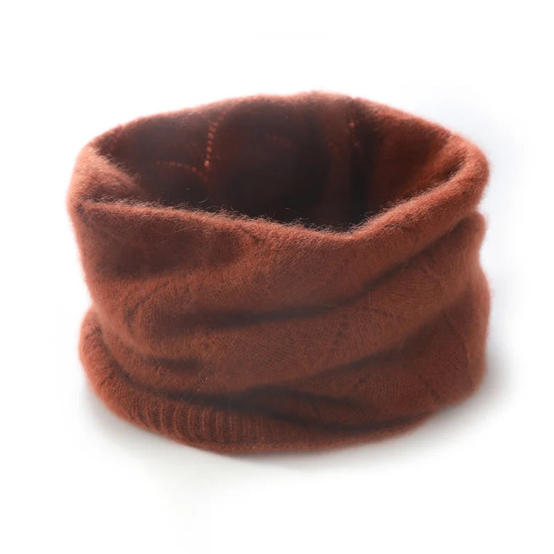 Neck wrap women's winter advanced sense pullover baby children's warm collar knitted one hat 100% pure cashmere neck cover