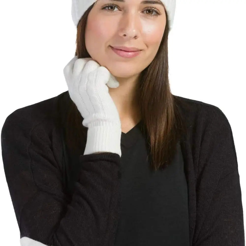 Luxurious Pure Cashmere Hat and Gloves Set for Women with Elegant Packaging