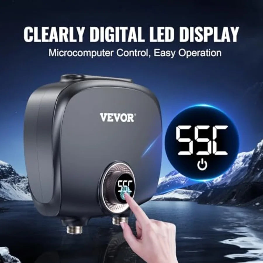 Tankless Water Heater Electric 7kw On Demand Instant Under Sink Water Boiler with Digital Temperature Display and Easy In