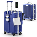 Airline Approved 22 inch Carry On Luggage,Aluminum Framed Carry On Suitcase with Front Open Laptop Compartment/Pocket