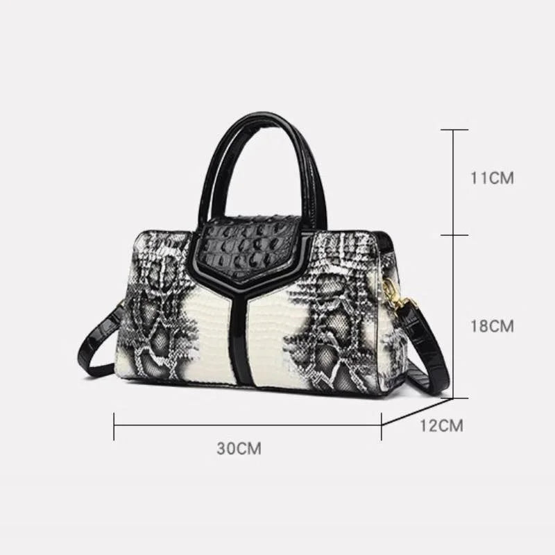 Luxury 2026 Crocodile Leather Tote, Women's High-Quality Pillow Bag, Large Capacity One Shoulder Handbag