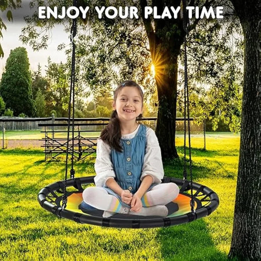 40 inch Tree Swing for Adults | Durable Frame Soft Handles Weather-Resistant Easy Install Backyard Fun