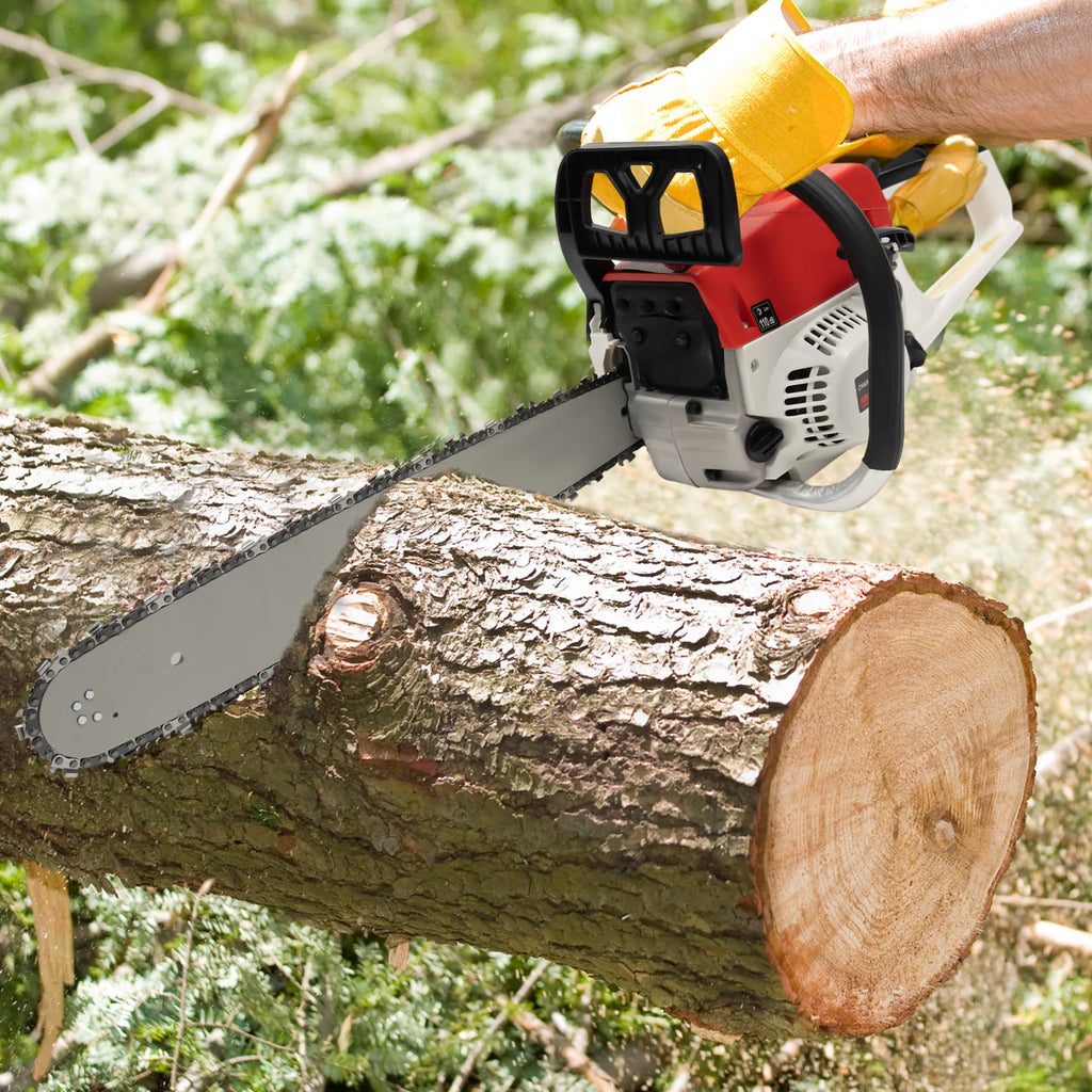 20 Inch 52CC Gasoline Chainsaw 2000W 2-Stroke Engine Gas Powered Chain Saw Handheld Tree Pruning Wood Cutting Tool Set 7500Rpm