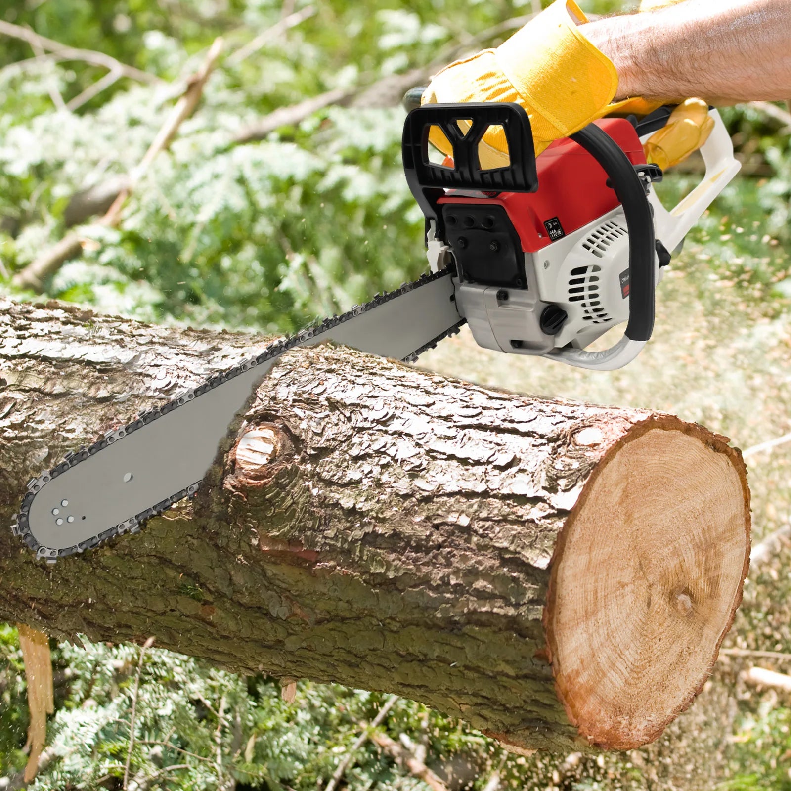20 Inch 52CC Gasoline Chainsaw 2000W 2-Stroke Engine Gas Powered Chain Saw Handheld Tree Pruning Wood Cutting Tool Set 7500Rpm