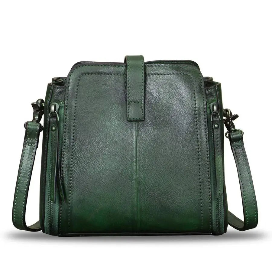 Leather Handbag for Women Vintage Handmade Satchel Crossbody Purse with Removable TopHandle Strap