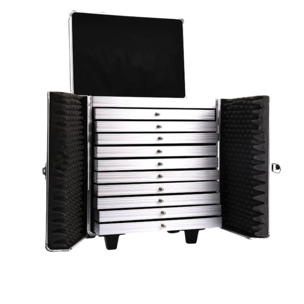 Rolling Jewelry Trolley Case with Drawers Sturdy Case for Travel and Vendor Showes Jewels Sets Display Organizer