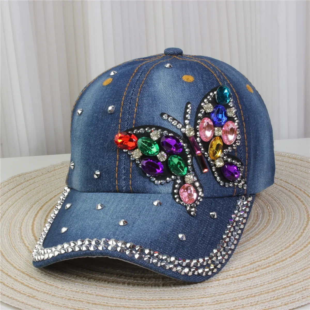 Wholesale Denim Baseball Caps Bling Rhinestone "TAKE ""LOVE" Heart  Snapback Hat A Dozen 12 pieces Mixed order