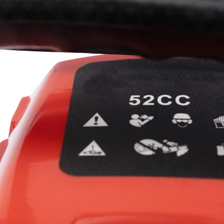 20 Inch Gas Powered Chainsaw 52CC for Farm Garden Ranch Wood Cutting with 2.2KW Gasoline Handheld Cordless Chain Saw Set in Bla