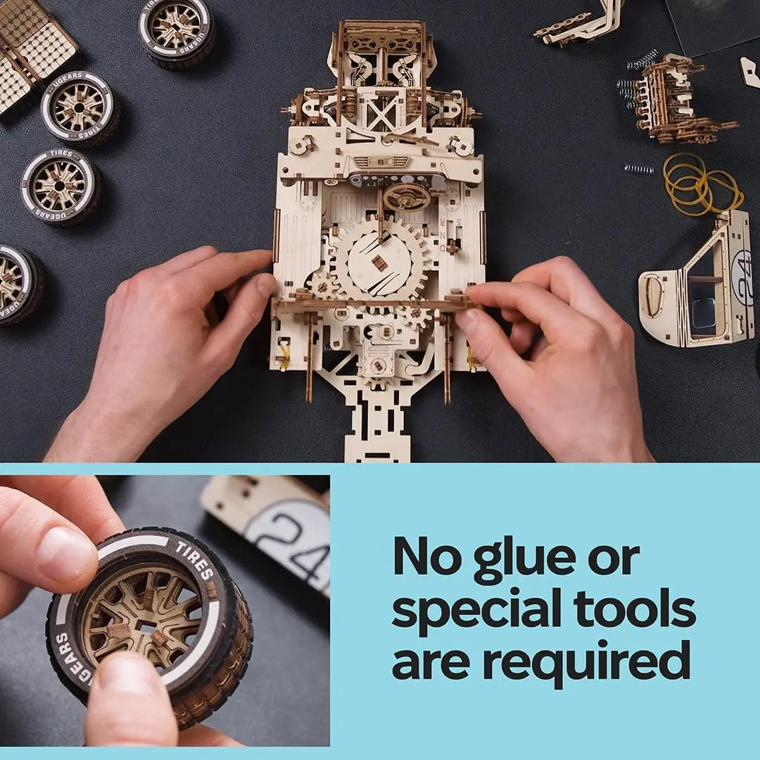 UGT-24 Endurance Racer 3D Puzzle - 1:12 Scale Mechanical Wooden Model Kits for Adults to Build - Sports Car Model Building Kits