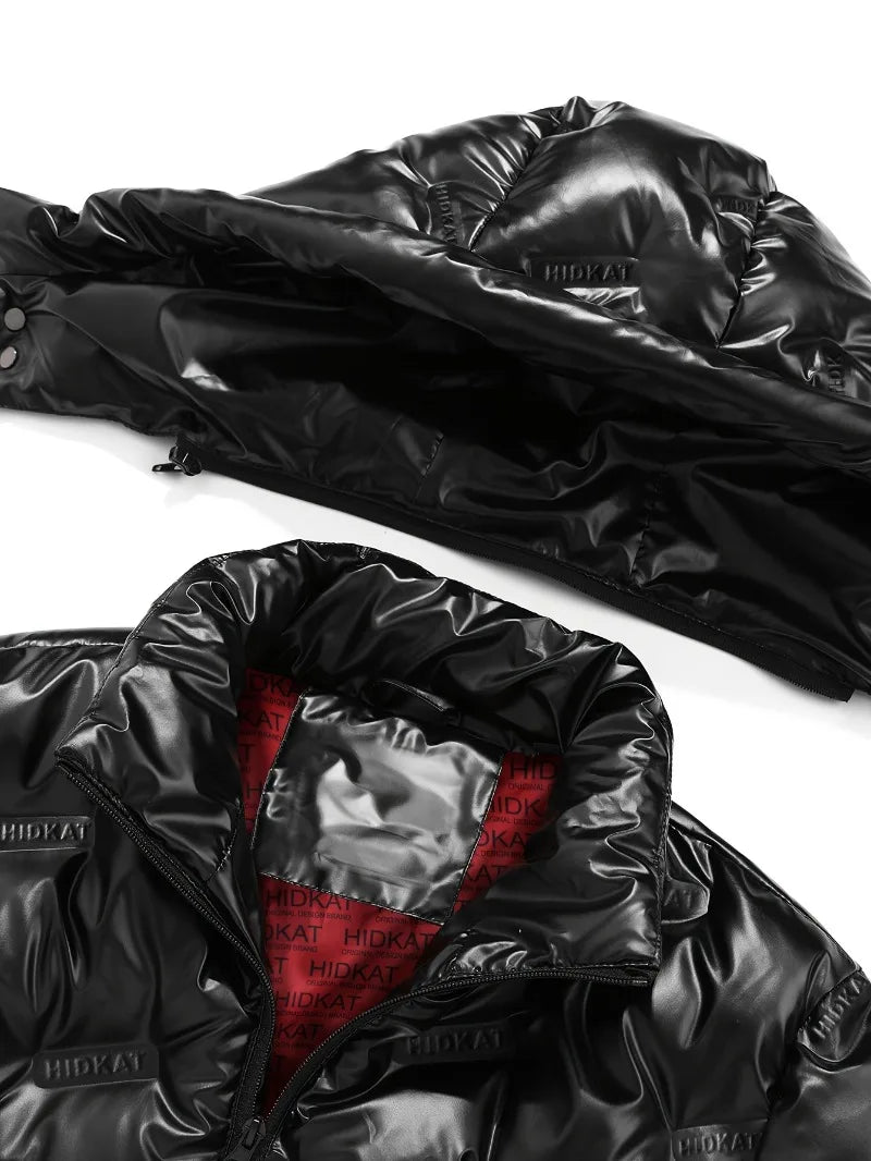 Men's Heavy-Duty Winter Jacket Cold Weather Outerwear with Full-Zip Closure Hooded Windproof Coat Men's Thermal Insulated Coat