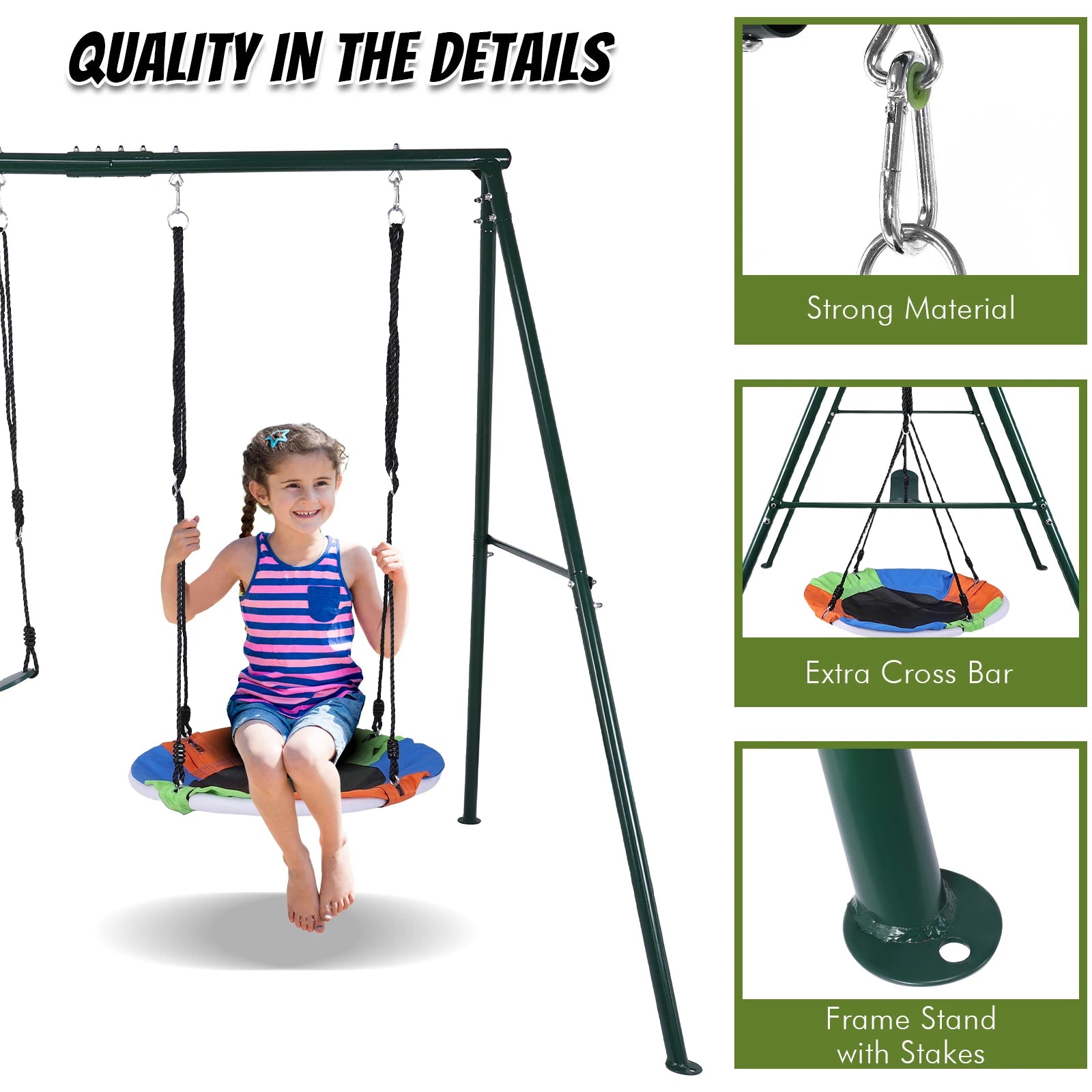 Multi-Purpose Swing Frame Wear Resist Triangular Frame Hammock Rack Multi-Purpose for Kindergarten Shopping Mall Park