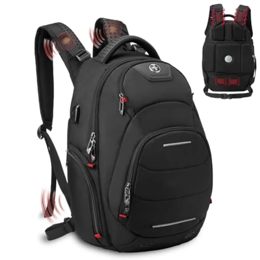 Swissdigital Design Laptop Backpack for Man and Woman Fits 15.6 Inch Computer Bag with Convenient USB Charging Port and Vibrati