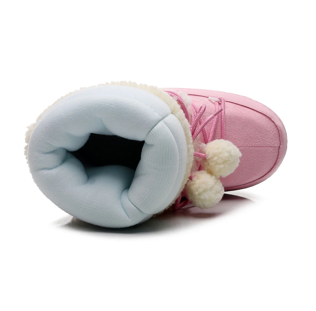 Pink Women Snow Boots Winter Female Boots Thick Outdoor Waterproof non-slip Mid-calf Boots Fashion Warm Fur Woman Winter Shoes