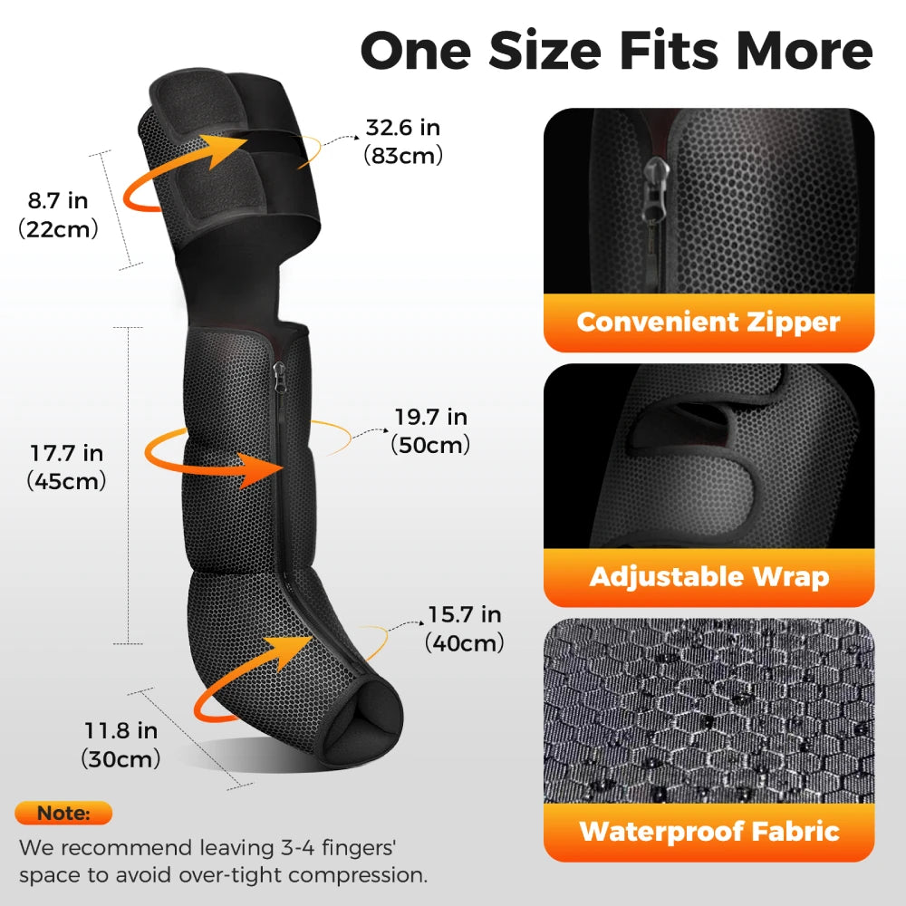Nekteck Leg Compression Massager with Heat 2 Heats 6 Modes Air Compression Boots for Circulation Pain Relief Christmas Gifts