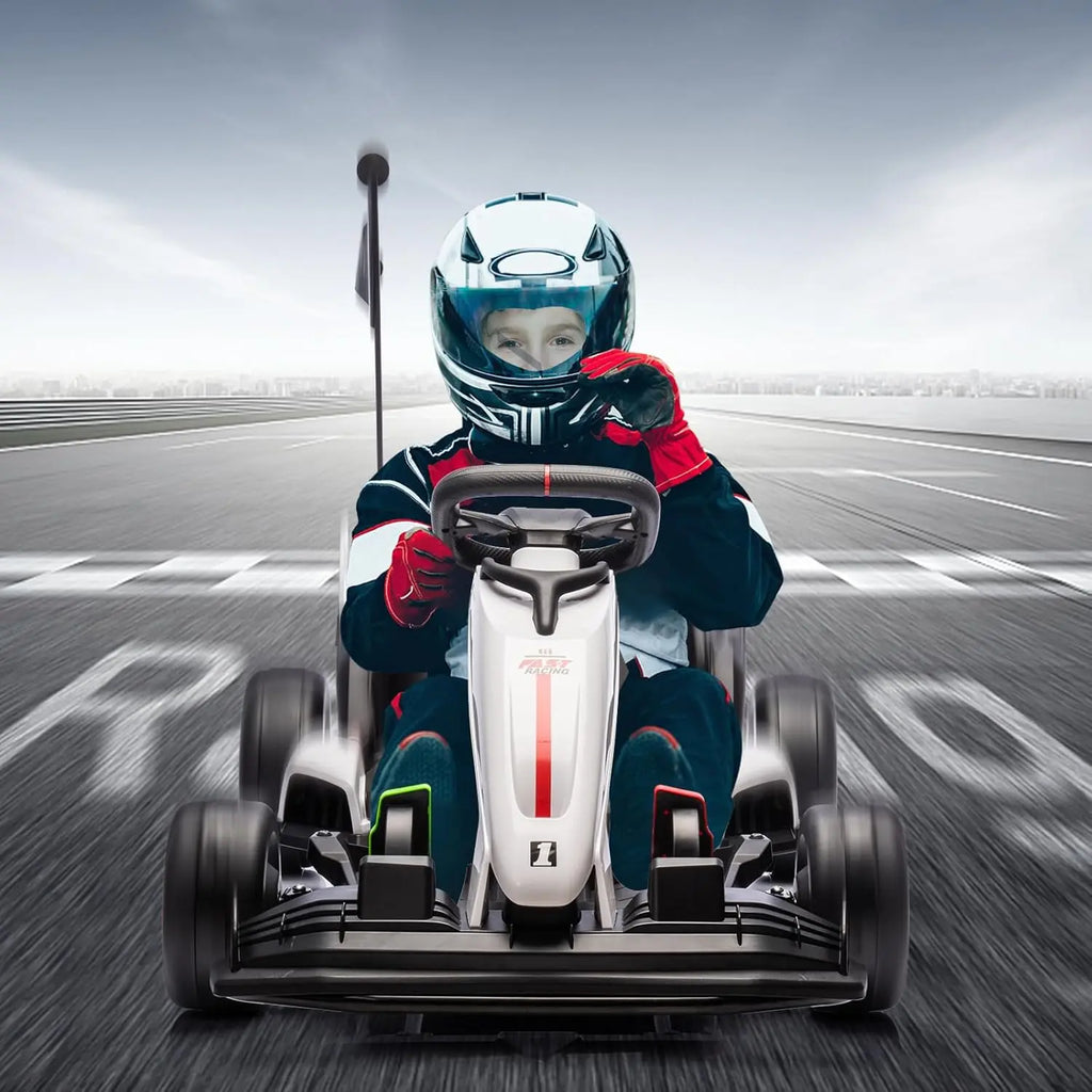 Electric Go Kart for Kids Electric Drift Kart Outdoor Race Toy 24V Ride On Toy Drifting Car with 2x200W Motors for 6+ Years Old