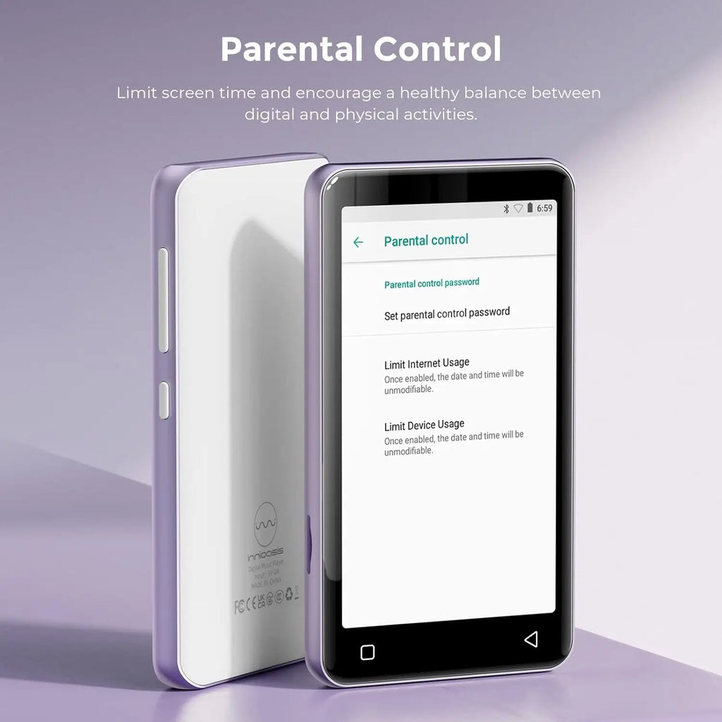 80GB MP3 Player with Bluetooth, WiFi, Spotify Kids, Pandora, Audible, 4.0 Touch Screen, Parental Controls, Up to 1TB (White