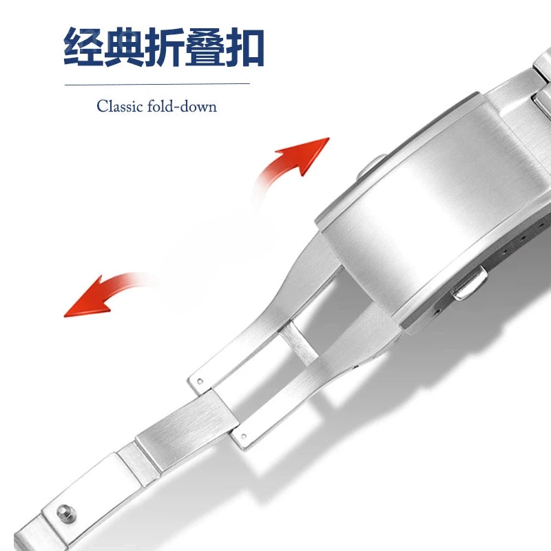 For Casio GST-B100 Concave Interface Steel Watch Strap for Men GST-W300/S310/400G/410 Watch Bracelet 26x14mm Steel Black