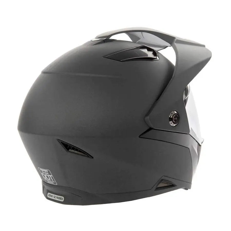 Dual Sport Off Road Motorcycle Full Face Helmet Dirt Bike ATV FlipUp Visor Model 23 Gray, Small
