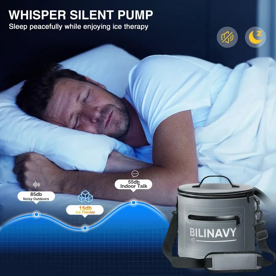 Therapy Machine, Portable Ice Therapy Machine for Knee After Surgery with Programmable Timer amp Flow Rate, Quiet Pump, Knee Pad