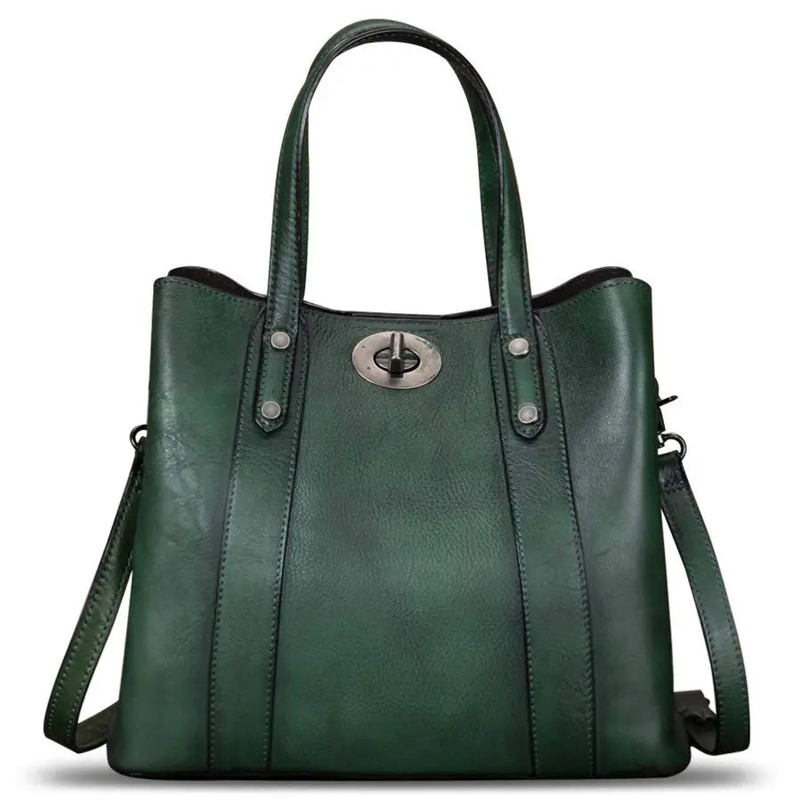 Leather Handbags for Women Satchel Purses Vintage Handmade Shoulder Bag Cowhide Top Handle Handbag Totes