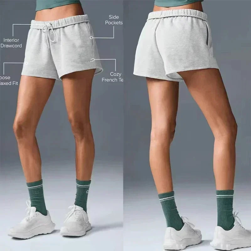 Women's Sports and Fitness Shorts Accolade Short Loose and Comfortable Drawstring Yoga Shorts Casual Jogging Pocket Shorts