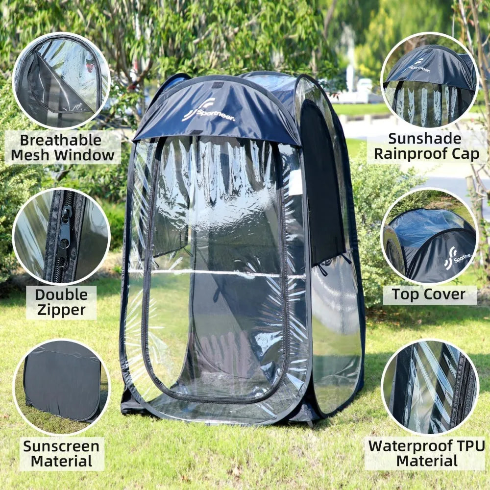 Compact 1-Person Pop-Up Shelter Tent with Enhanced Visibility for Cold Weather Outdoor Sports Activities - Lightweight and Porta