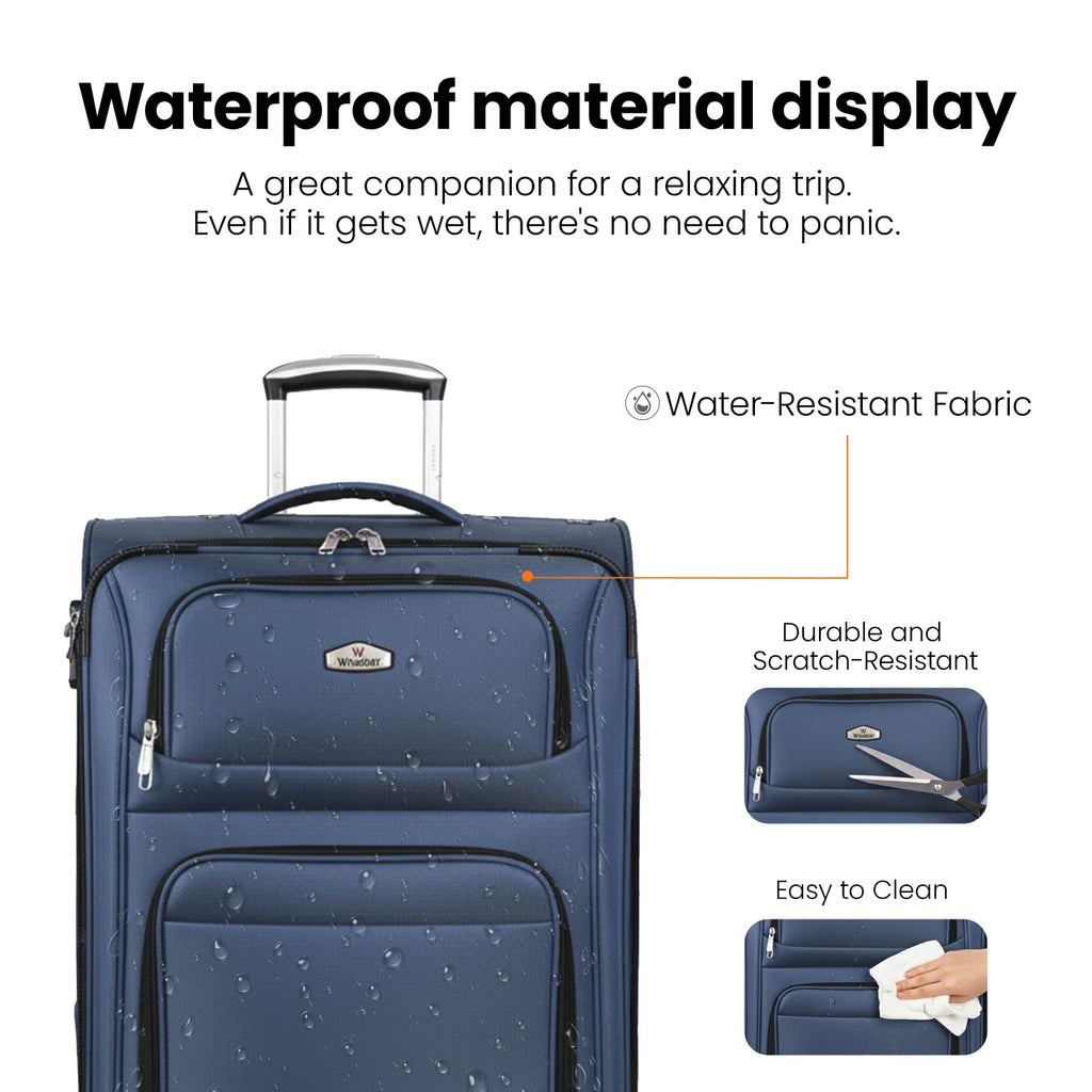 TSA Lock Luggage Set 20in+26in/20in+30in Waterproof Lightweight Softside Softshell Suitcase Expandable Rolling Luggage Travel