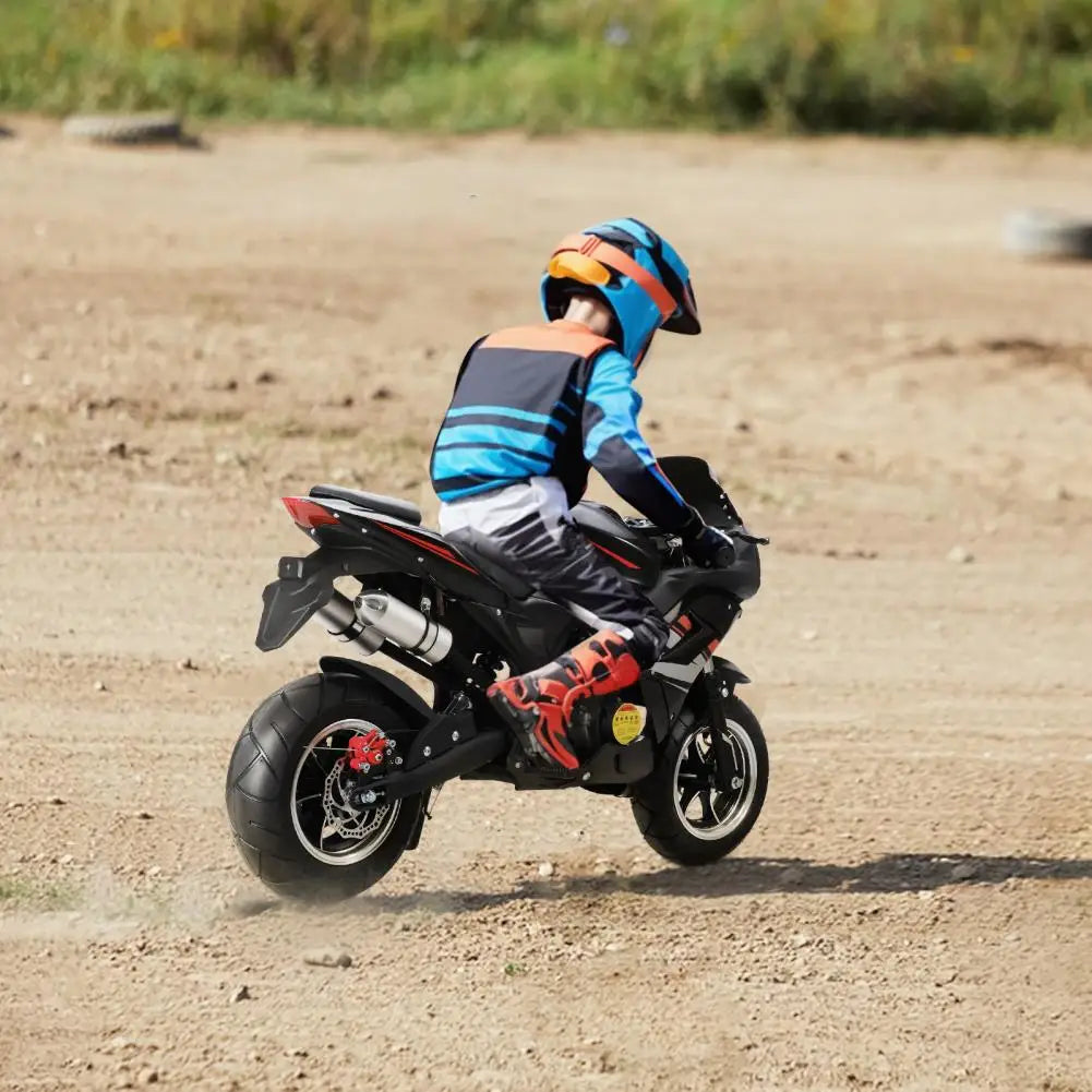 49cc 4-Stroke Pocket Rocket Motorcycle, 8 Inch Wheels Mini Motorcycle, Gas Pocket Motorbike with Front Rear Disc Brakes, Dual He