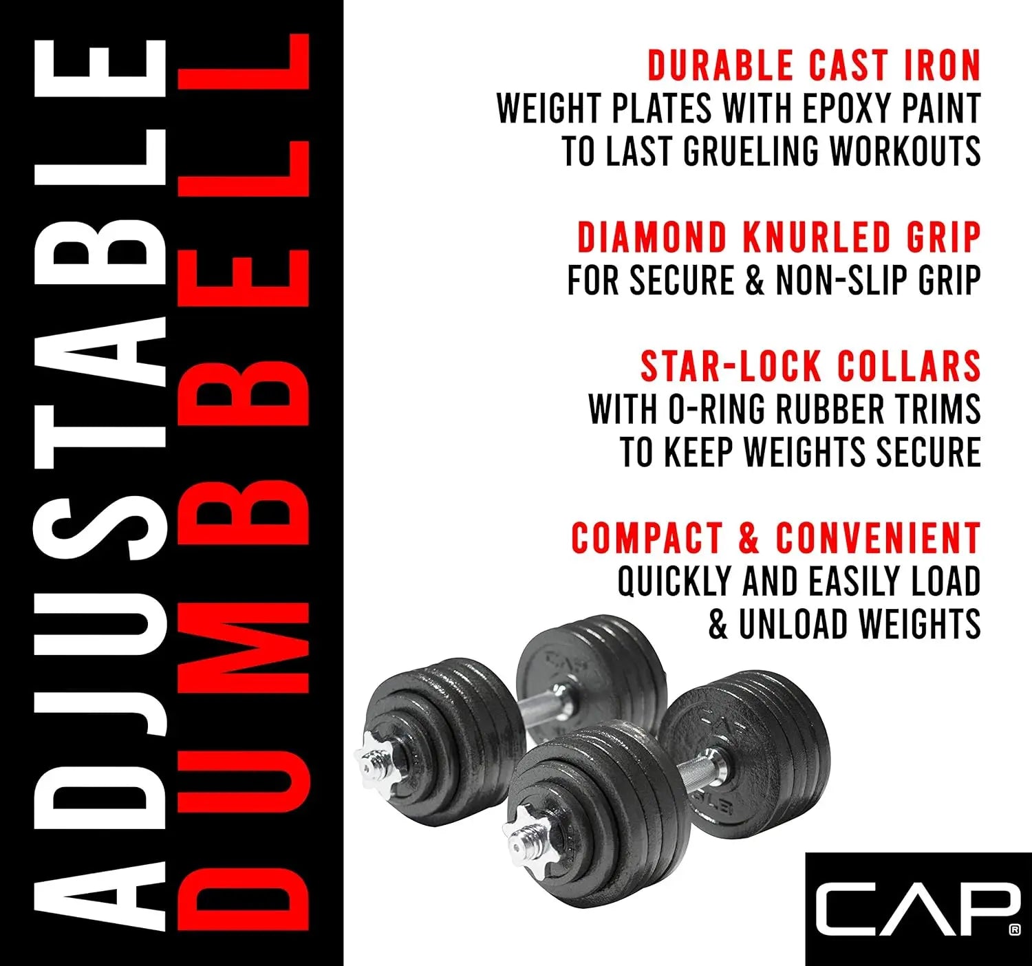 Adjustable Dumbbell Weight Set Multiple Options