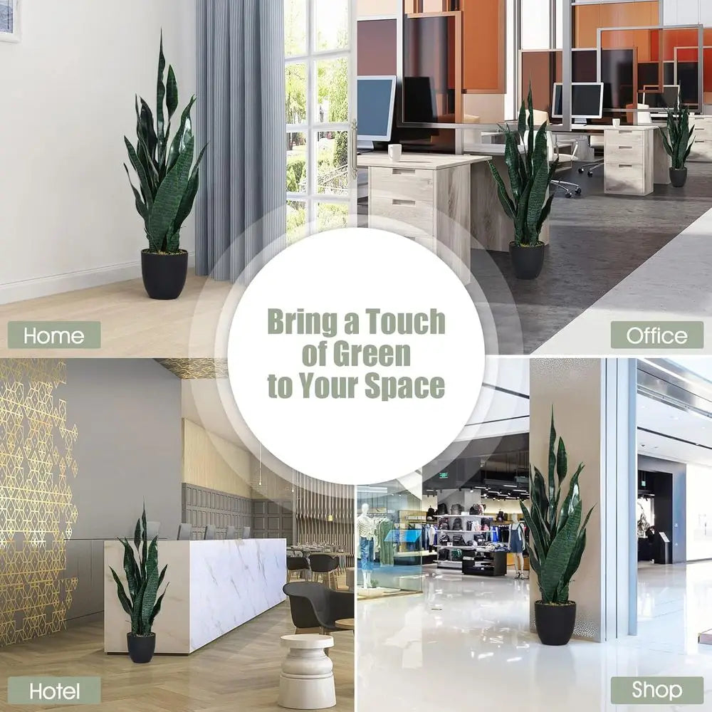 2 Pack 36 Tall Artificial Sansevieria Plants, 6 Pots, 20 Leaves, Living Room Decor