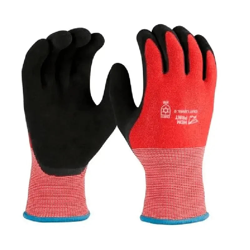 Cut Level 2 Winter Insulated Dipped Gloves - Small (12 Pairs), A3 Cut Level, 15 ga, Red/Black