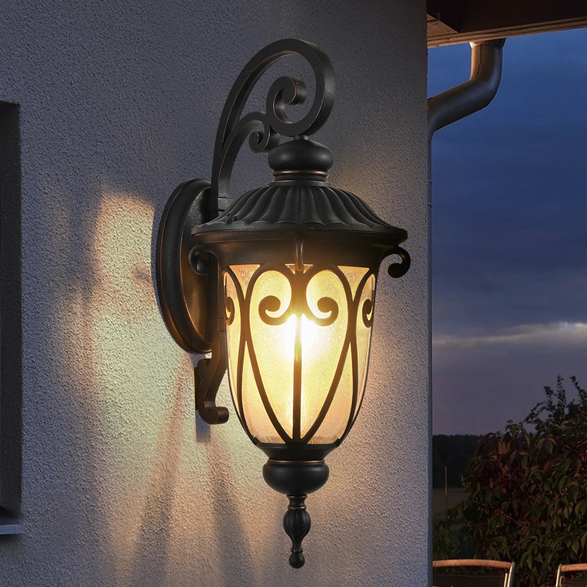 FAISHILAN Outdoor Wall Light Weatherproof Exterior Wall Sconce, Classic Traditional Dark Bronze Finish, E26 Base Outdoor Light