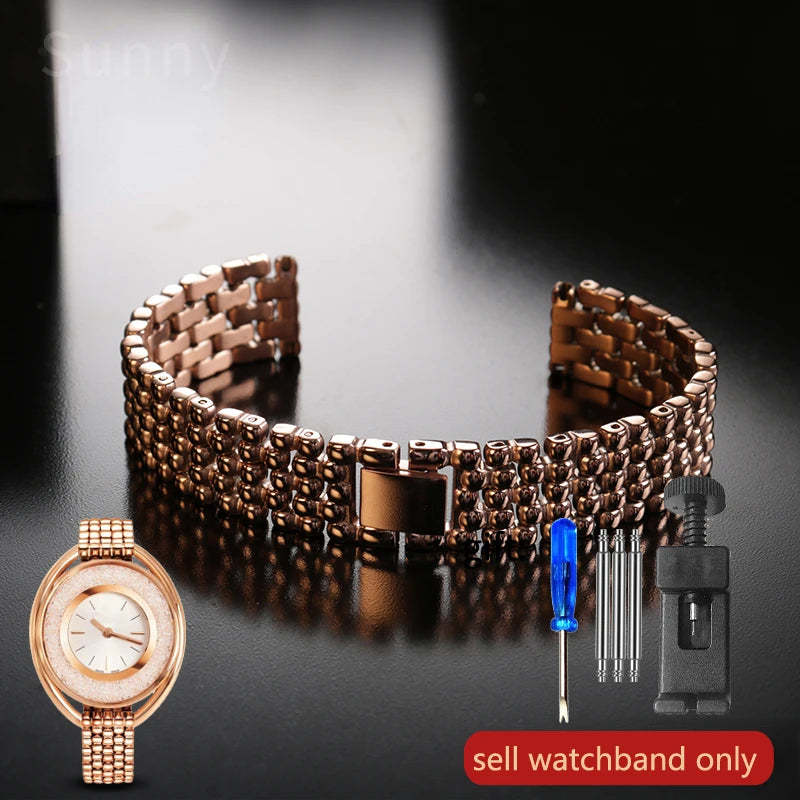 Stainless Steel Watch Strap Women's Fit Swarovski Fossil Armani Stainless Steel Women's Watch Bracelet 12 14mm