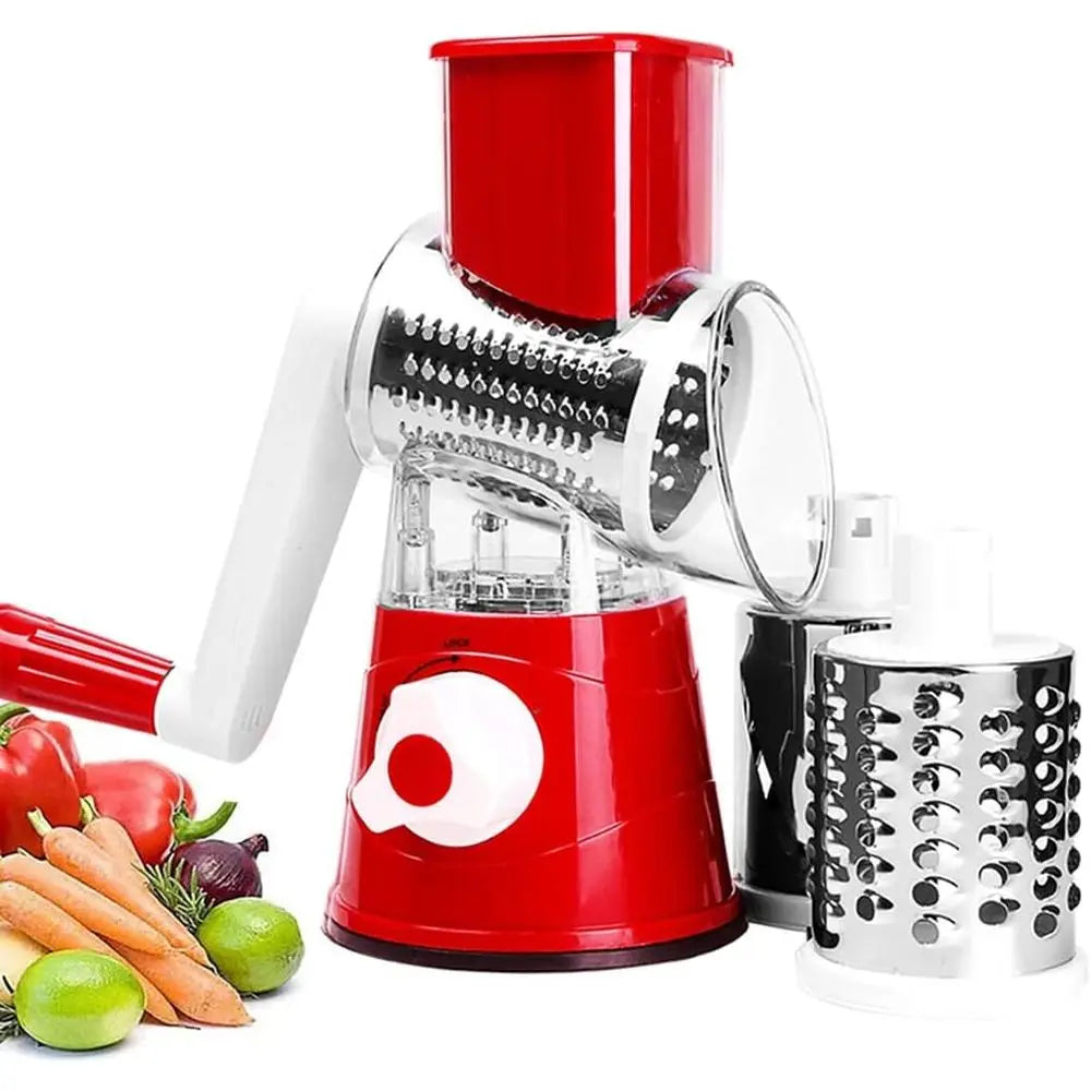 Black Manual Vegetable Slicer, Chopper, Crusher, and Spiralizer - All-in-One Kitchen Gadget