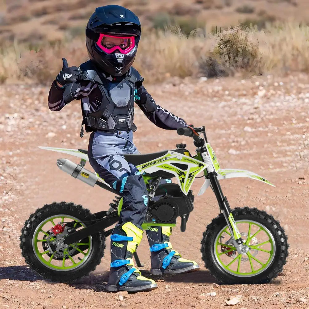 Off Road Mini Motorcycle 49cc 2-Stroke Kids Dirt Bike Gas Power Motocross Children Pocket Motorbike Pull Start