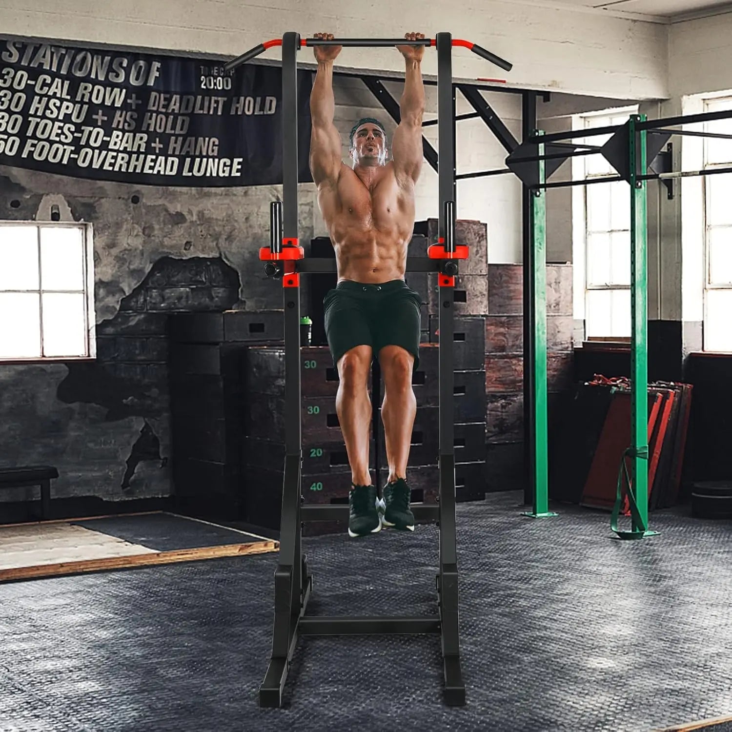 Multi-function Power Tower, Heavy-duty Pull Up Bar Stand for Pull-ups, Push-ups, Vertical Knee, Leg Raises, Dip Stand, Strength