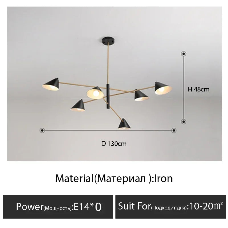 Cone Shape Pendant Light Creative Personality Art Home Living Room Chandelier Designer Minimalist Atmosphere Dining Room Lamp