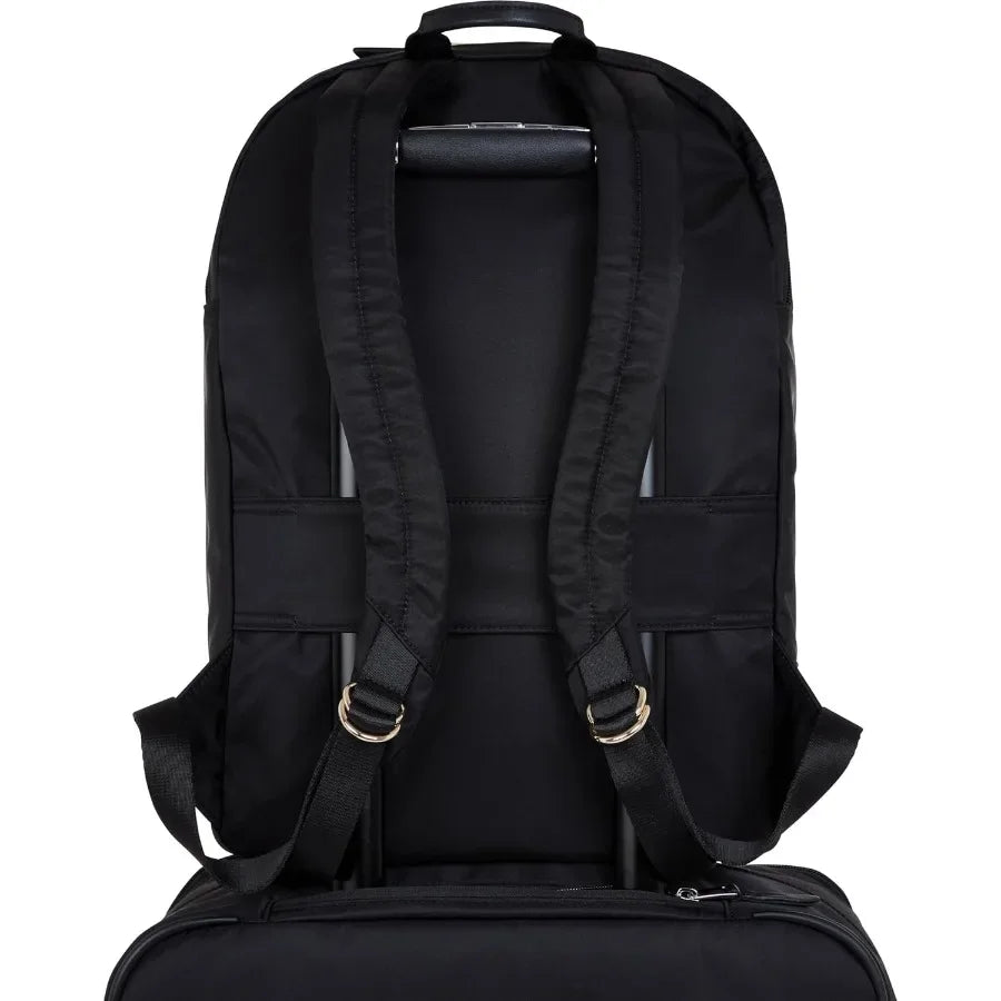 KNOMO Beaufort 15.6" Laptop Backpack Work Bag Purse for Women Large Travel Rucksack with Golden Zip Black