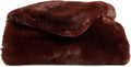 Ultra-Soft Faux Fur Throw Blanket - Thick & Cozy Oversized Design for Lounging or Sharing, Machine Washable, 60" x 50" Burgundy