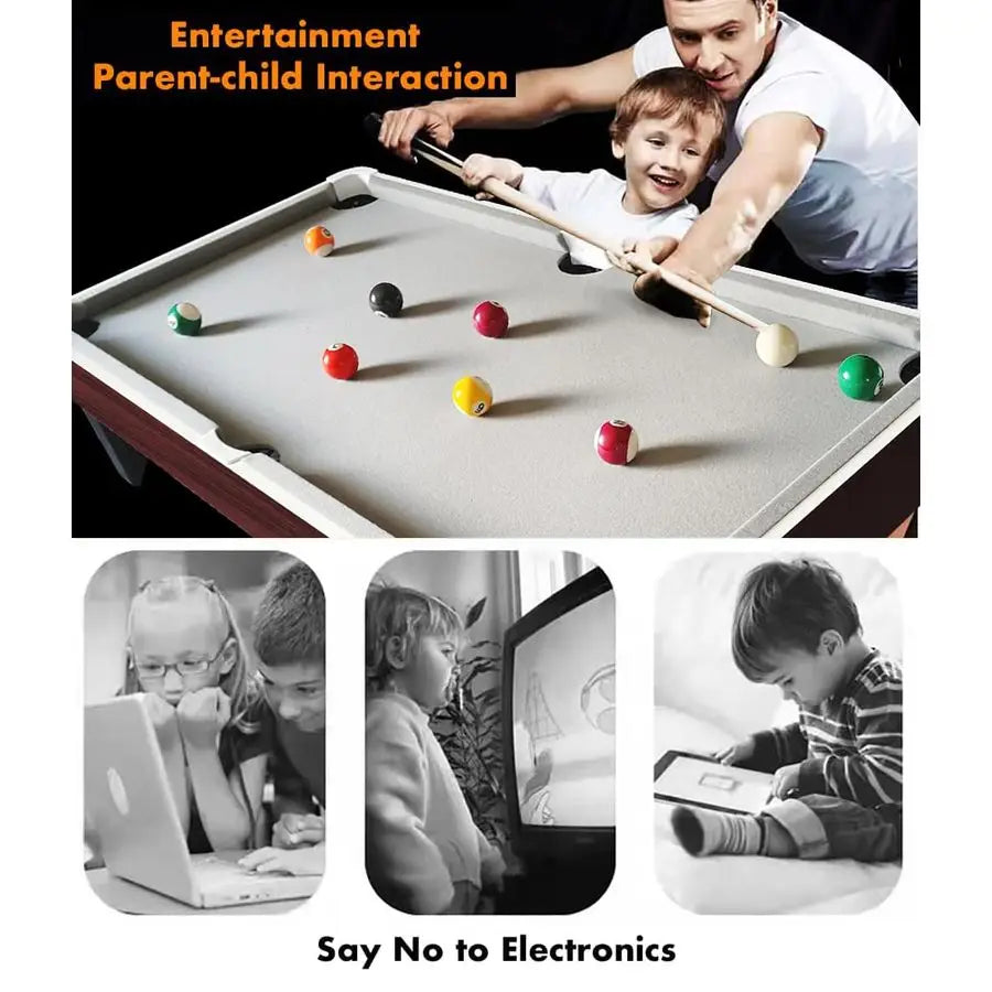 40 Inch Pool Table Top, 3.5FT Mini Pool Table Top, Small Wooden Snooker Tabletop, Billiards Tabletop Set with Full Accessories