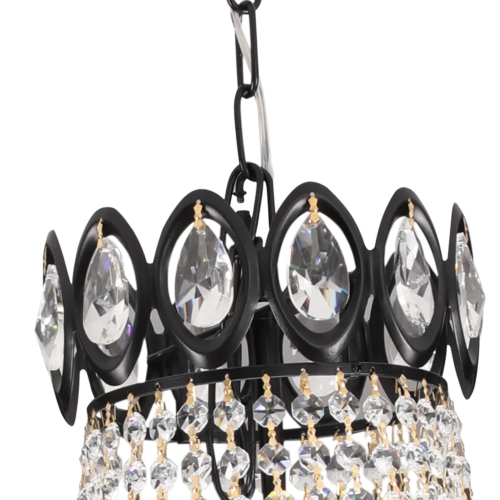 Unique Elegant Crystal Chandelier with Adjustable Chain Soft light for High Ceiling Foyer Entryway Living Room Dining Room