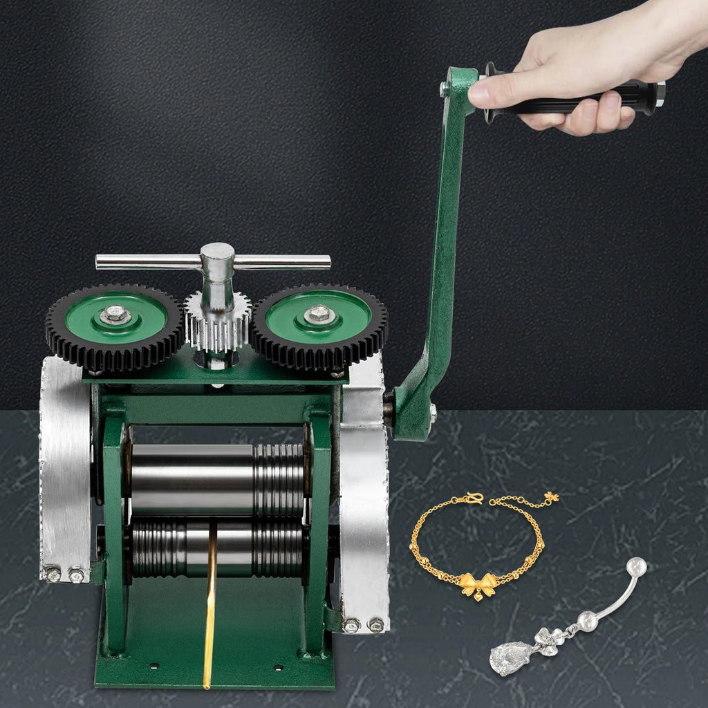 3-in-1 Rolling Mill Machine Manual Jewelry Rolling Mill Machine for Gold Silver Copper Metal Sheet Adjustable Press Thickness