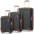 Melalenia 3-Piece Travel Luggage Set, Lightweight Durable Suitcase, TSA Lock, Spinner Wheels