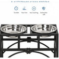 Double-layer Stainless Steel Dog Food Bowl  Elevated Pet Feeding Stand Promotes Digestion  Easy To Clean  Durable Material