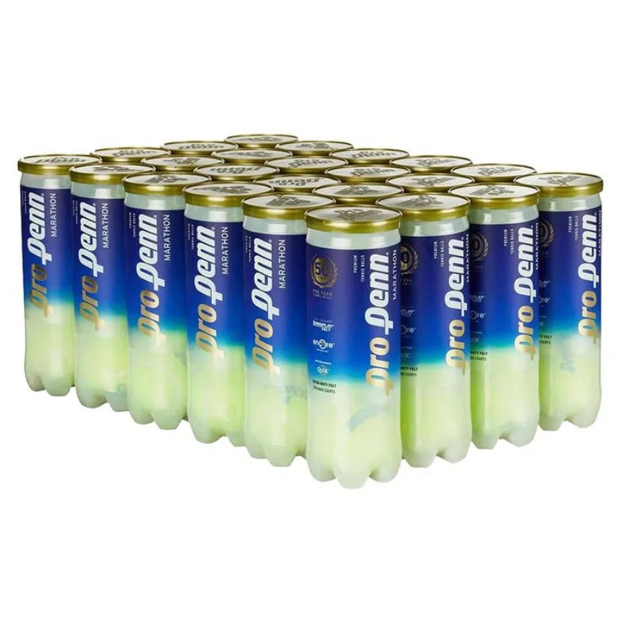 Pro Penn Marathon Extra Duty 24 Cans Tennis Balls for Court Use Yellow Durable High-Performance Design