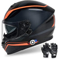 Bluetooth Motorcycle Helmet FreedConn BM12 DOT Full Face Bluetooth Helmets with Integrated Intercom System for Riding Safety Du