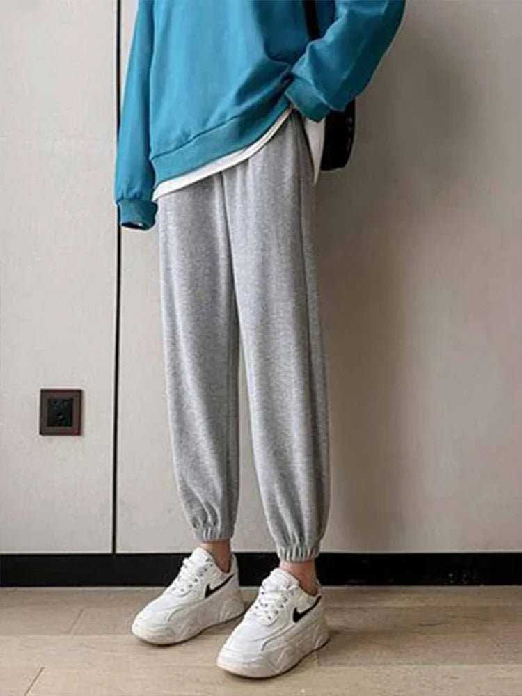 Winter Women Harem Pants Drawstring Fleece Long Thicken Y2K Sweatpants Joggers Trousers Sports Casual Soild Color  Pants