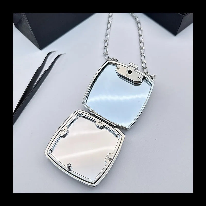 24 Christmas Internet Celebrity Celebrity High Sense Silver Letter Full Diamond Bag Crossbody Chain, Long Necklace